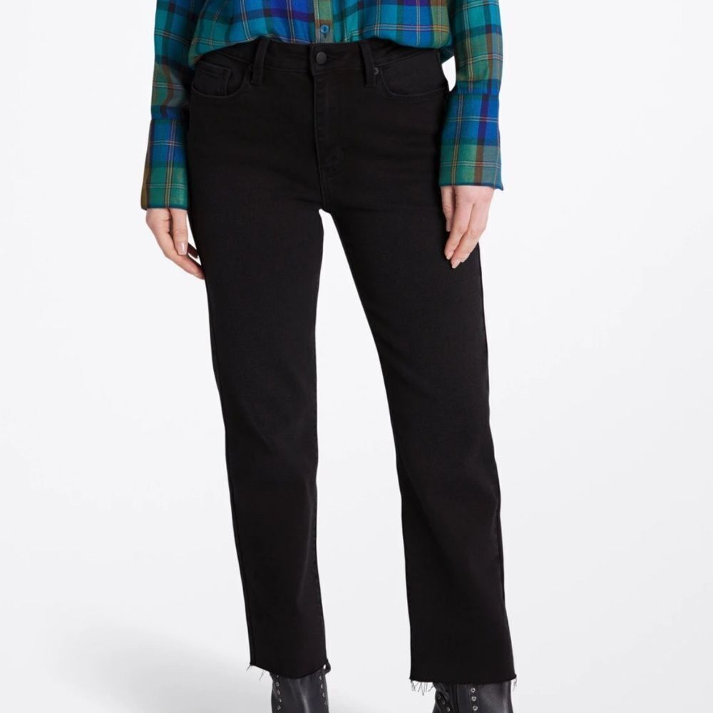 JUST USA Phillip slim HighRise Raw Hem straight leg jeanBLACK 14P stitch Fix NWT